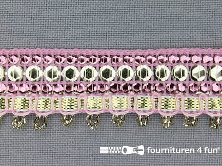 Kaart 20 meter party band 23mm licht roze