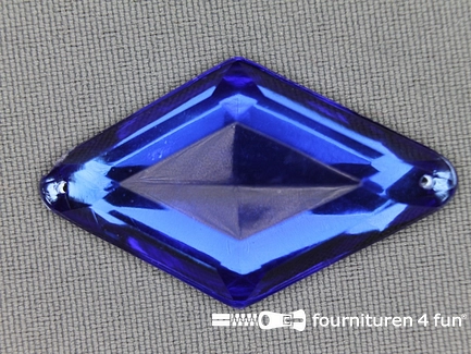 Strass steen 25x42mm ruit kobalt blauw