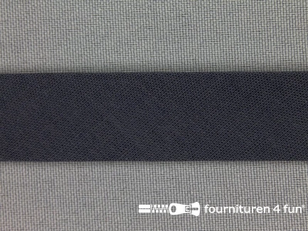 Rol 25 meter katoenen biasband - 18mm - antraciet