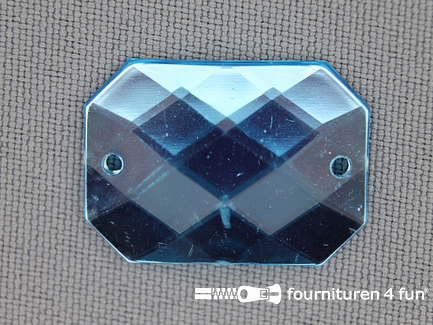 5 stuks Strass stenen rechthoek 25x18mm aqua blauw