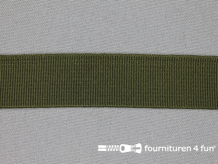 Gekleurd soepel elastiek - 20mm - legergroen