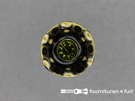 Design knoop 17mm groen - brons