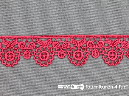 Nylon broderie 25mm fuchsia roze