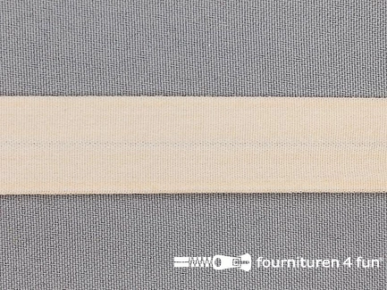 Rol 50 meter rekbare vouwtres 20mm amandel - ecru