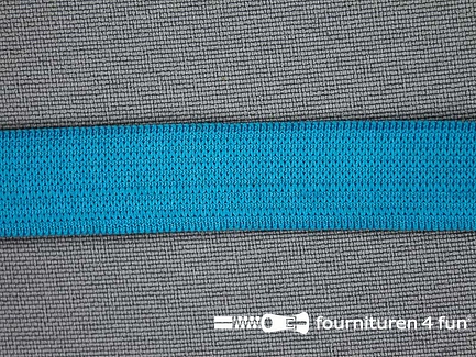 Gekleurd soepel elastiek - 15mm - aqua blauw