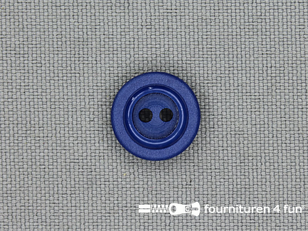 Kunststof design knoop - 13mm - kobalt blauw