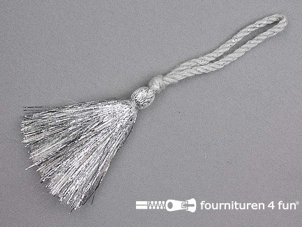 Kwast 80mm zilver grijs met lurex