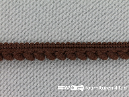 Bolletjesband - 10mm - donker bruin
