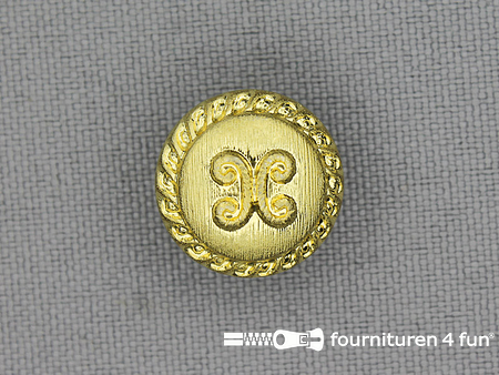 Gouden knoop 15mm barok met krul