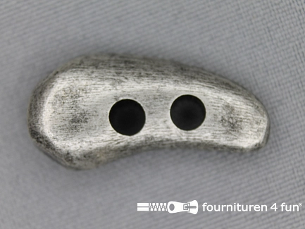 Houtje touwtje knoop 32mm zilver