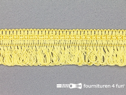 COUPON 15 meter Viscose franje - 30mm - licht geel