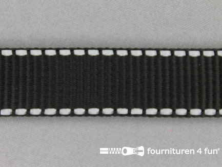 Geweven halsband - reflectie / buitenkant - 25mm - zwart