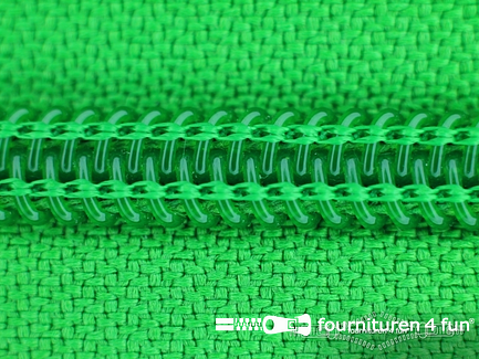 Deelbare spiraal rits nylon 5mm fel groen