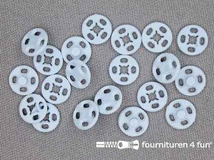 Manteldrukkers - kunststof - 10mm - baby blauw - 10 stuks
