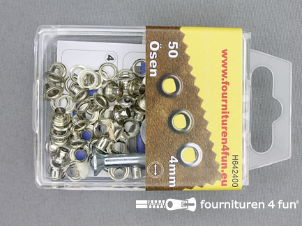 Ringen en schijven 4mm zilver 50 stuks
