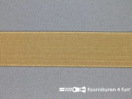 Gekleurd stevig elastiek - 30mm - beige