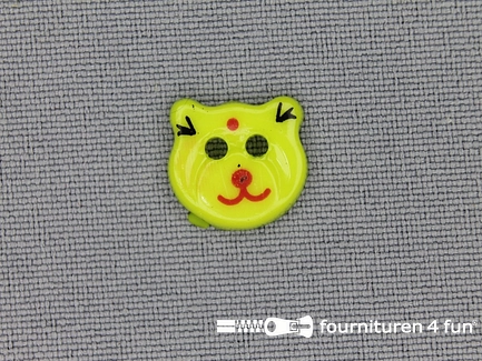 Kinder knoop 13mm beertje lime groen