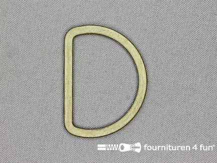 Platte D-ring - 40mm - oud messing