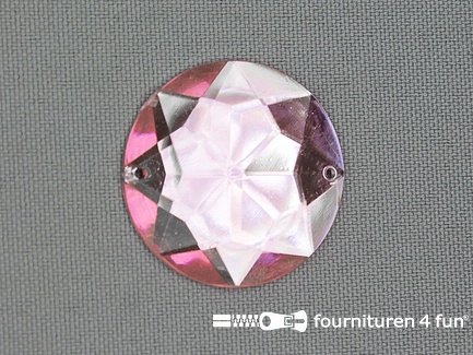 5 stuks Strass stenen rond 30mm barbie roze