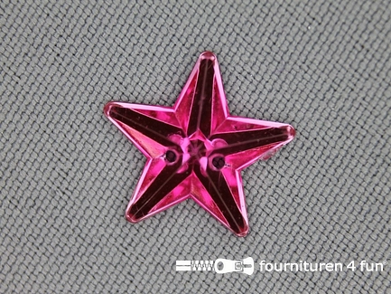 10 stuks Strass stenen ster 15mm licht fuchsia roze