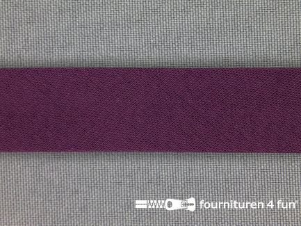 Rol 25 meter katoenen biasband - 18mm - aubergine