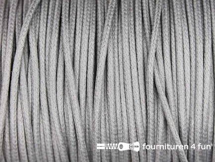 Katoen wax-look koord 1,5mm licht grijs