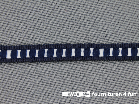Modern band 6mm ribbel marine blauw