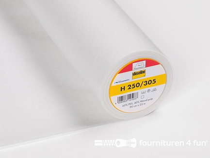 COUPON 0,75 meter x 90cm Vlieseline H250 - wit - bevat kreukels (einde rol)