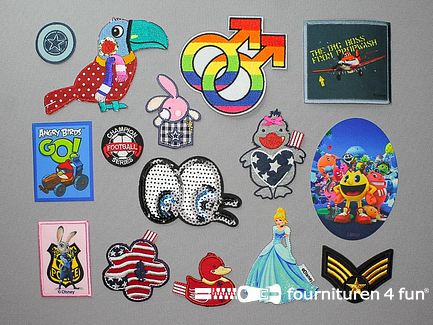 Collectie strijkapplicaties - 15 delige set - opstrijkbare patches