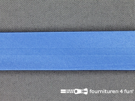 COUPON 18,8 meter (4 stukken, 6 + 6,8 + 5 + 1 meter) Satijnen biasband 18mm hemels blauw
