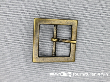Metalen gesp 25mm vierkant brons