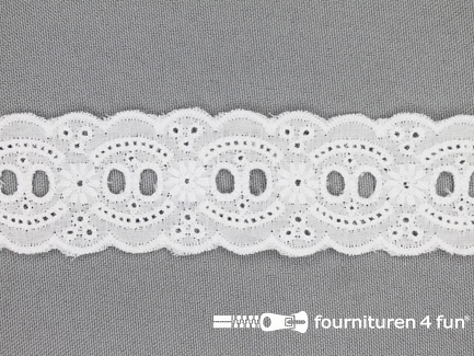 Broderie kant entredeux 35mm wit