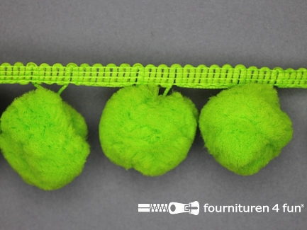 Pompon band 45mm (bol 30mm) lime groen