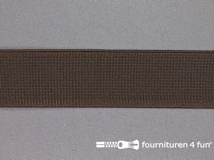 Gekleurd stevig elastiek - 30mm - donker bruin