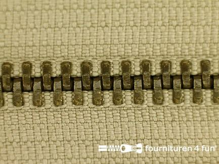 Deelbare bronzen rits 5mm donker beige