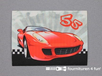 Applicatie 63x85mm rechthoek sport car rood