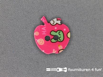 Fantasie knoop 17mm appel - fel roze