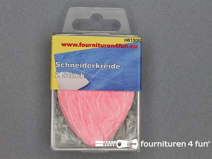 Kleermakerskrijt in doosje - 2 stuks - roze-rood + wit