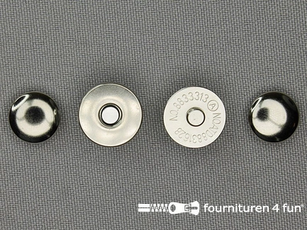 Magneetknoop - inslag - 14mm - zilver 
