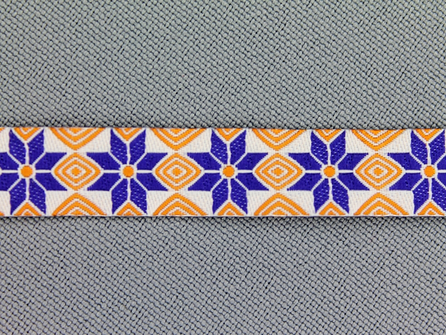 Modern band 11mm mozaiek oranje - blauw