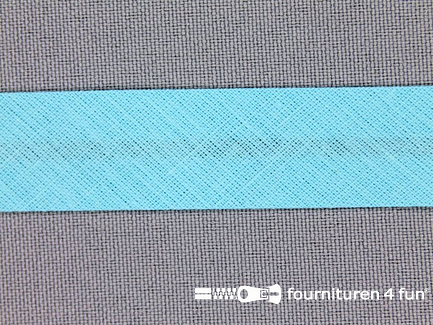 Rol 25 meter katoenen biasband - 18mm - mint turquoise blauw