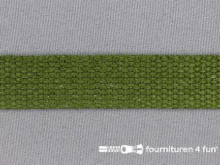 Katoen-look tassenband 20mm leger groen