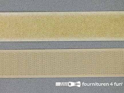 Rol 25 meter klittenband - 20mm - beige
