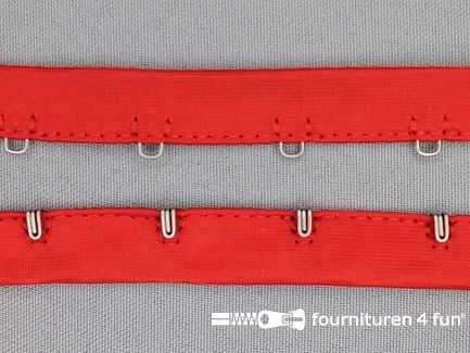Haken- en ogen band 14mm rood