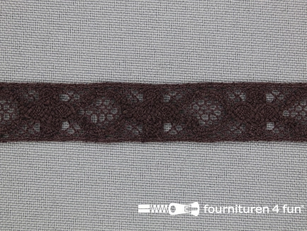 COUPON 6 meter Ibiza broderie 13mm donker bruin