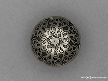 Zilveren knoop 26mm antique-look