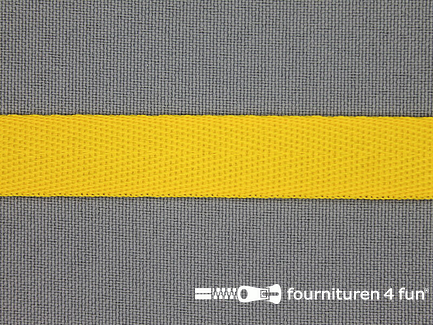 COUPON 23 meter (2 stukken, 20 + 3 meter) Nylon keperband - 14mm - mais geel