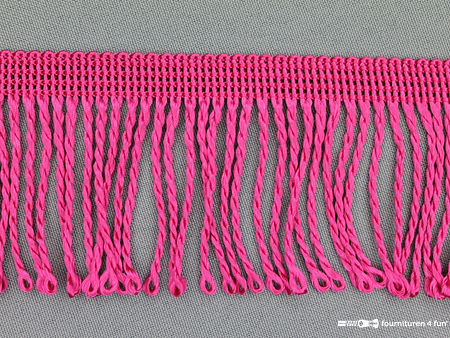 Nylon franje - 60mm - fuchsia roze