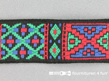 Indianenband 26mm rood - groen - blauw