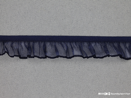 Elastisch ruche band 18mm marine blauw